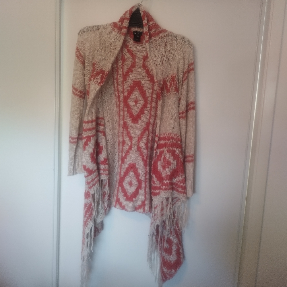TORRID Oatmeal and Orange Southwestern Inspired Cardigan size 1 1X